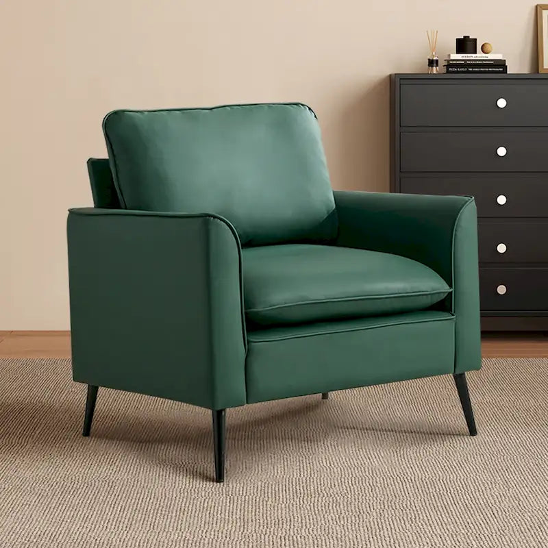 Poltrona accentuata moderna verde da 25,99 con cuscini e guanciali morbidi