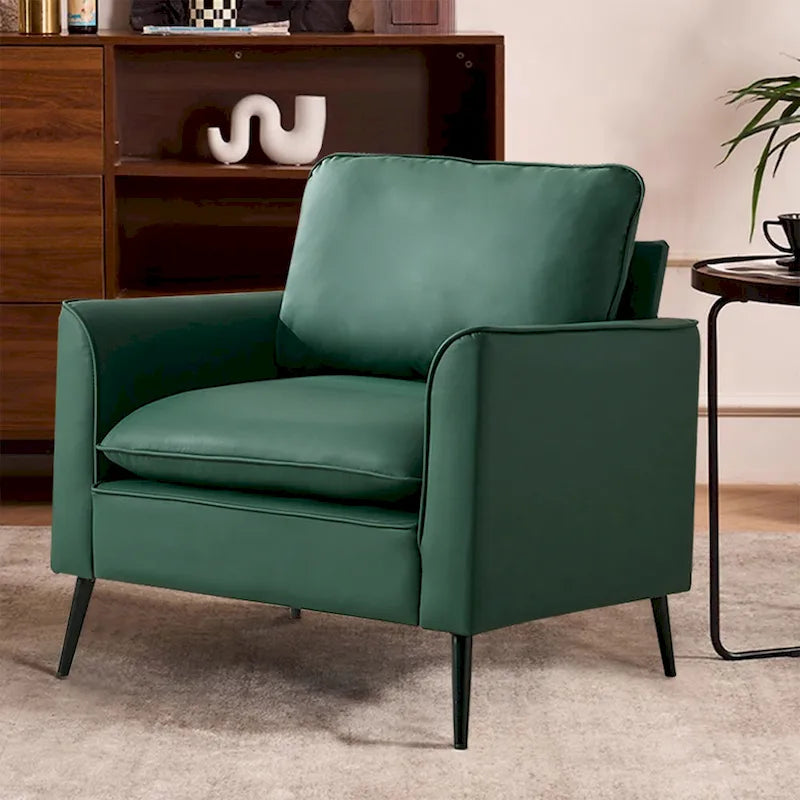 Poltrona accentuata moderna verde da 25,99 con cuscini e guanciali morbidi