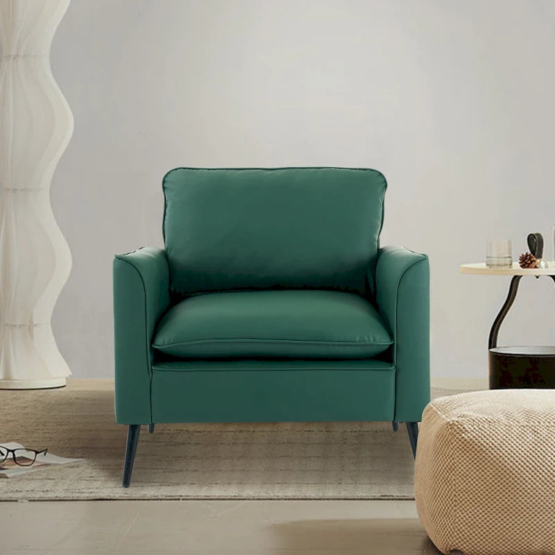 Poltrona accentuata moderna verde da 25,99 con cuscini e guanciali morbidi