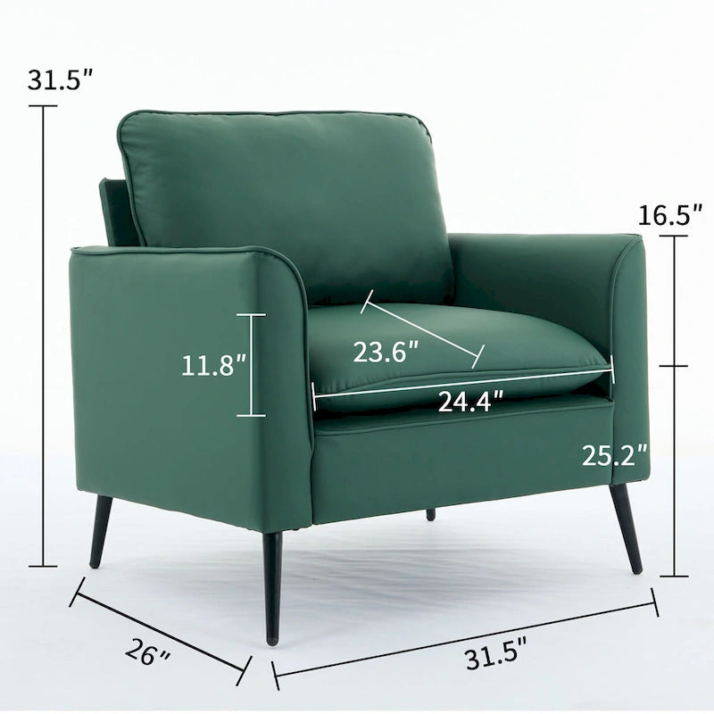Poltrona accentuata moderna verde da 25,99 con cuscini e guanciali morbidi