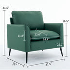Poltrona accentuata moderna verde da 25,99 con cuscini e guanciali morbidi