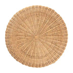 Tavolino con Capesante in Rattan Naturale - Tavolino in Vimini Intrecciato a Mano con Base a Gonna, Stile Costiero per Soggiorno o Ingresso