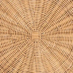 Tavolino con Capesante in Rattan Naturale - Tavolino in Vimini Intrecciato a Mano con Base a Gonna, Stile Costiero per Soggiorno o Ingresso