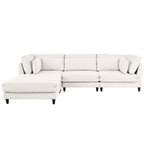 Divano sezionale modulare contemporaneo con pouf mobile e 5 cuscini