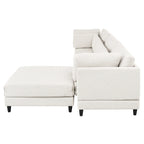 Divano sezionale modulare contemporaneo con pouf mobile e 5 cuscini