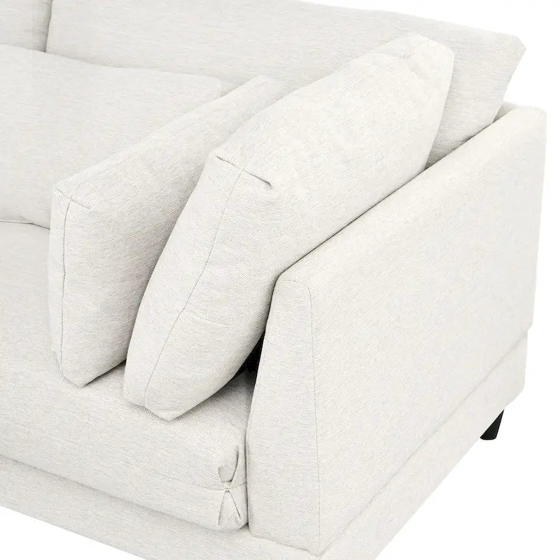 Divano sezionale modulare contemporaneo con pouf mobile e 5 cuscini