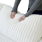 Divano componibile modulare, divano a V convertibile per soggiorno, comodo divano modulare a 5 posti con chaise longue e pouf