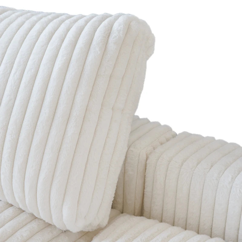 Divano componibile modulare, divano a V convertibile per soggiorno, comodo divano modulare a 5 posti con chaise longue e pouf
