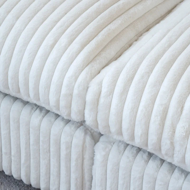 Divano componibile modulare, divano a V convertibile per soggiorno, comodo divano modulare a 5 posti con chaise longue e pouf