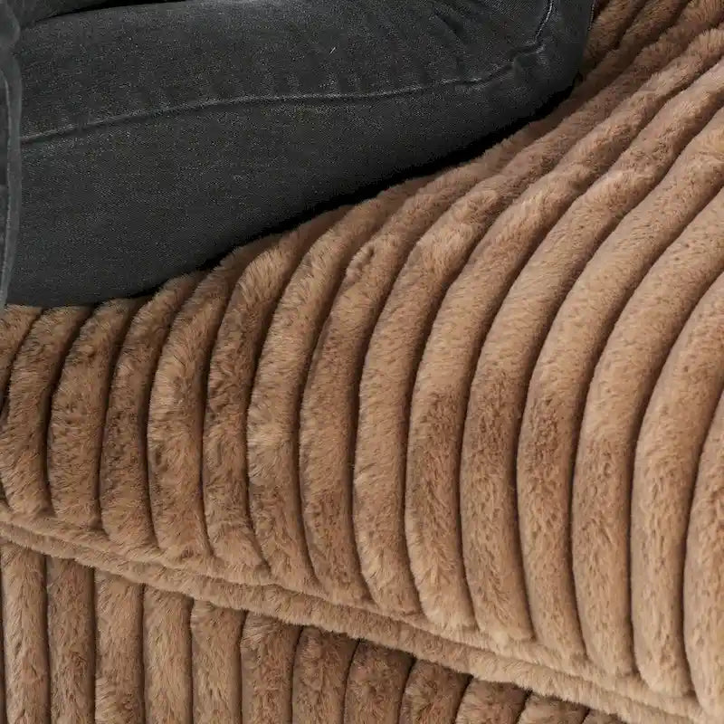 Divano componibile modulare, divano a V convertibile per soggiorno, comodo divano modulare a 5 posti con chaise longue e pouf
