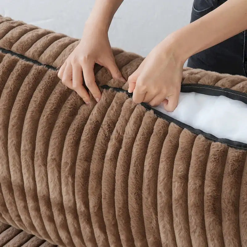 Divano componibile modulare, divano a V convertibile per soggiorno, comodo divano modulare a 5 posti con chaise longue e pouf