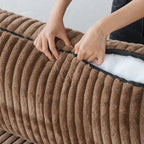 Divano componibile modulare, divano a V convertibile per soggiorno, comodo divano modulare a 5 posti con chaise longue e pouf
