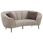 Divanetto curvo, 84 pollici beige, design rotondo, 2 cuscini decorativi