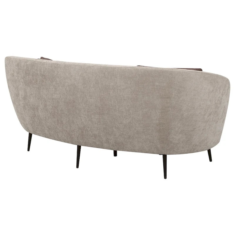 Divanetto curvo, 84 pollici beige, design rotondo, 2 cuscini decorativi