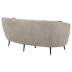 Divanetto curvo, 84 pollici beige, design rotondo, 2 cuscini decorativi