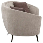 Divanetto curvo, 84 pollici beige, design rotondo, 2 cuscini decorativi
