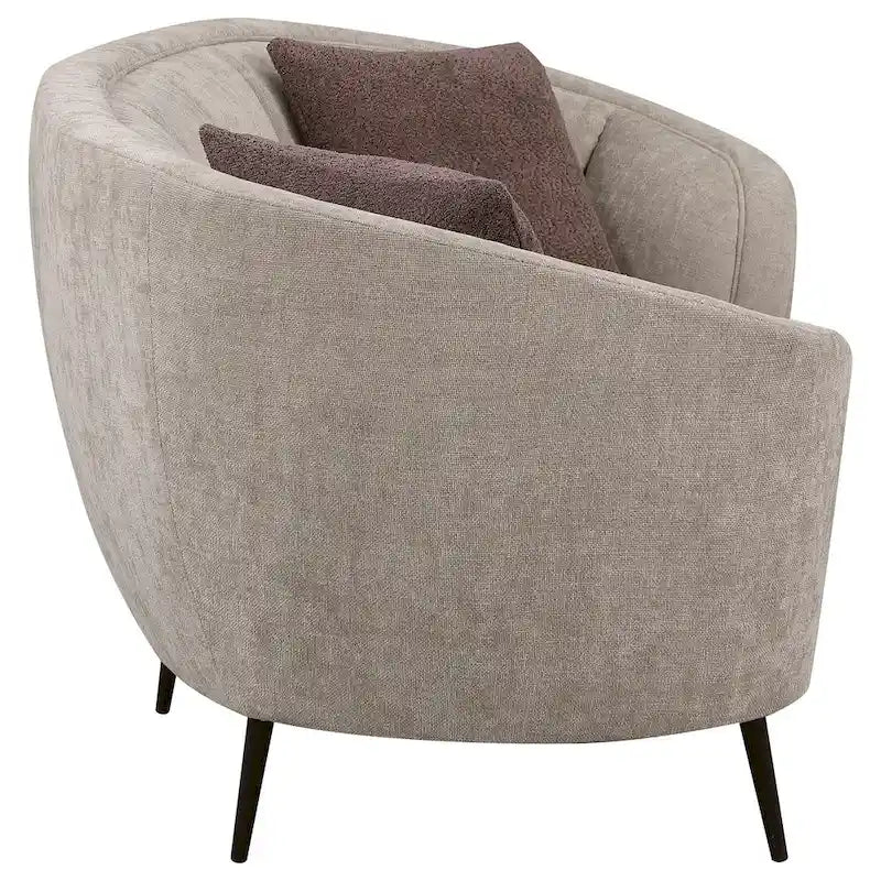 Divanetto curvo, 84 pollici beige, design rotondo, 2 cuscini decorativi