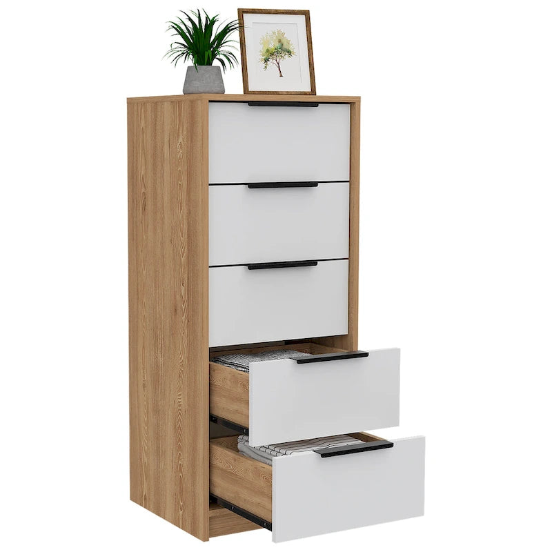 Comodino verticale a 5 cassetti