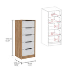 Comodino verticale a 5 cassetti