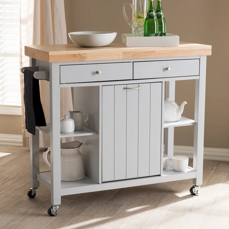 Carrello da cucina in legno grigio Muckross Farmhouse