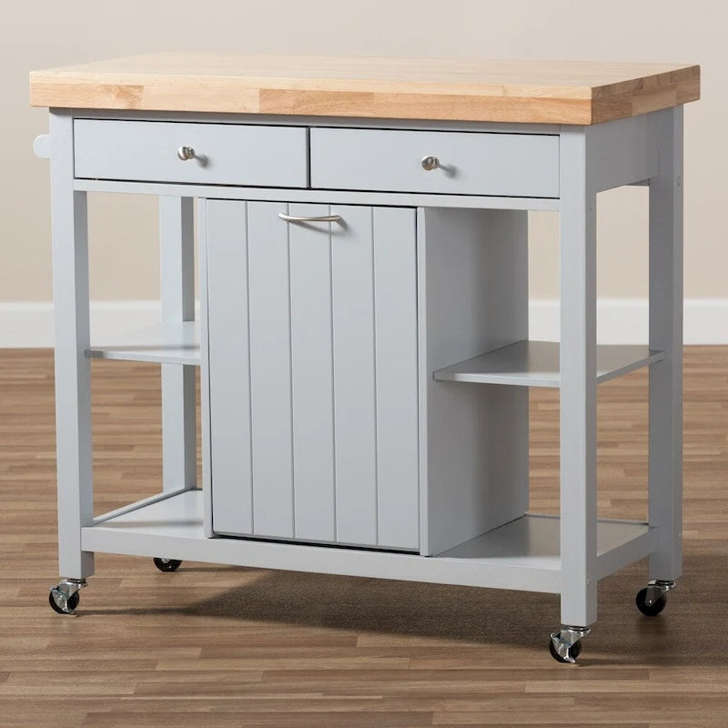 Carrello da cucina in legno grigio Muckross Farmhouse