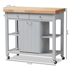 Carrello da cucina in legno grigio Muckross Farmhouse