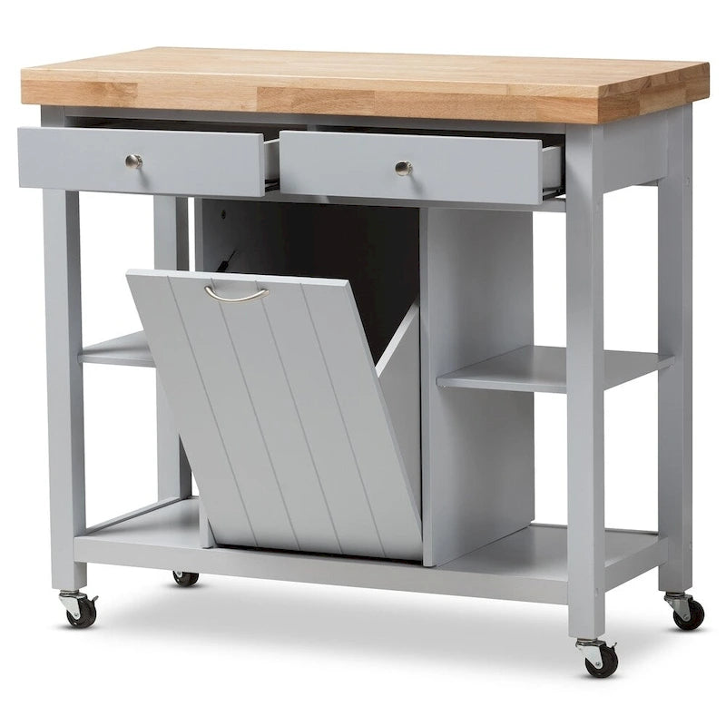Carrello da cucina in legno grigio Muckross Farmhouse