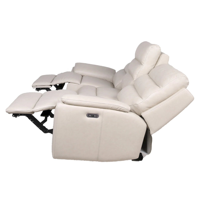 Divano reclinabile elettrico in pelle primo fiore Durham Ivory