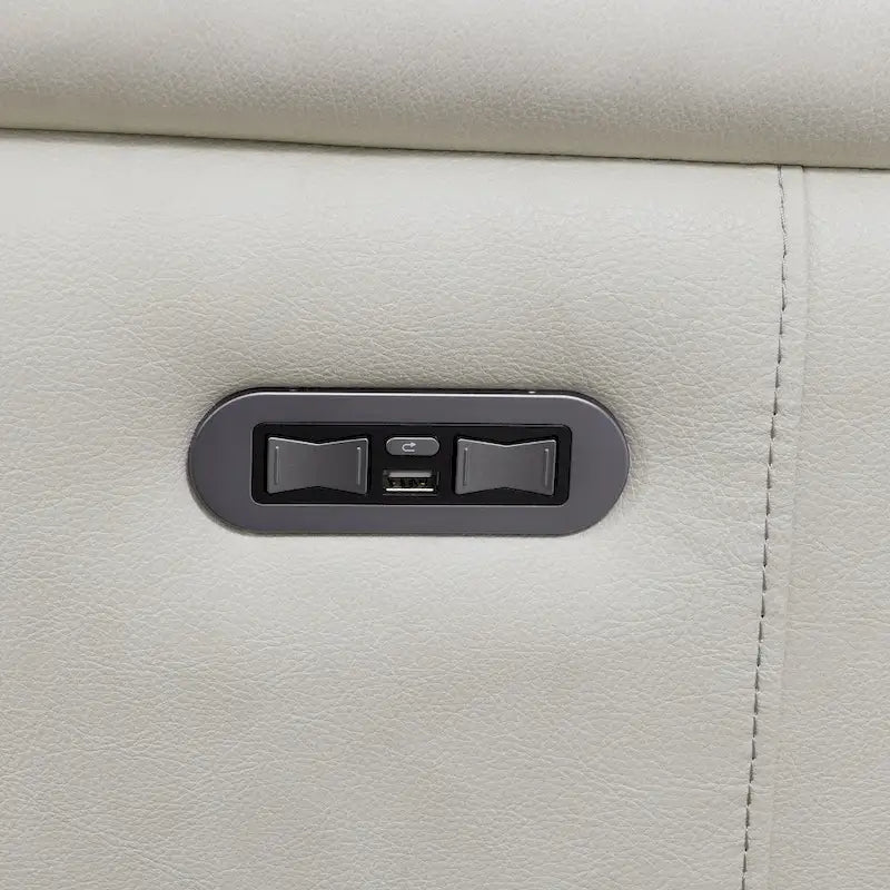 Divano reclinabile elettrico in pelle primo fiore Durham Ivory