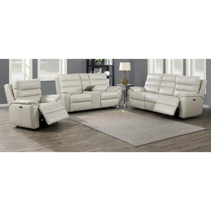Divano reclinabile elettrico in pelle primo fiore Durham Ivory