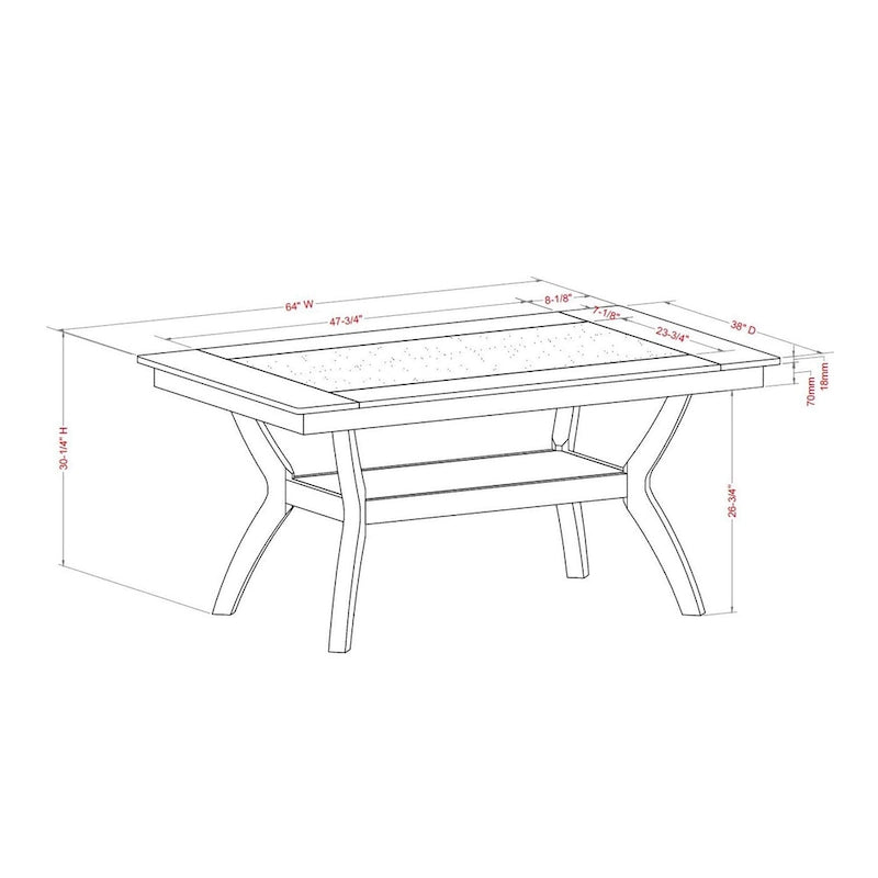 Dionne Set da Pranzo 7 Pezzi con Sedie e Contenitore