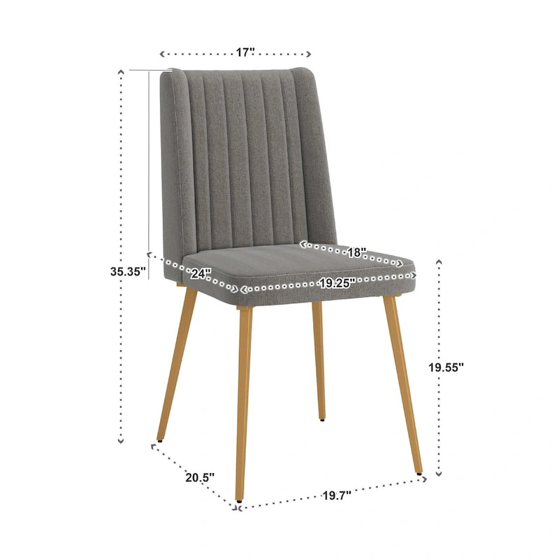 Sedia da pranzo Jose Gold Finish (confezione da 2)