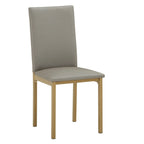 Tavolo da pranzo con piano in finto marmo e oro e 4 sedie