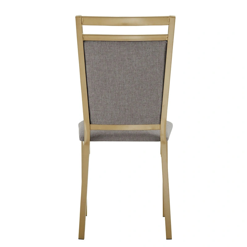 Tavolo da pranzo con piano in finto marmo e oro e 4 sedie