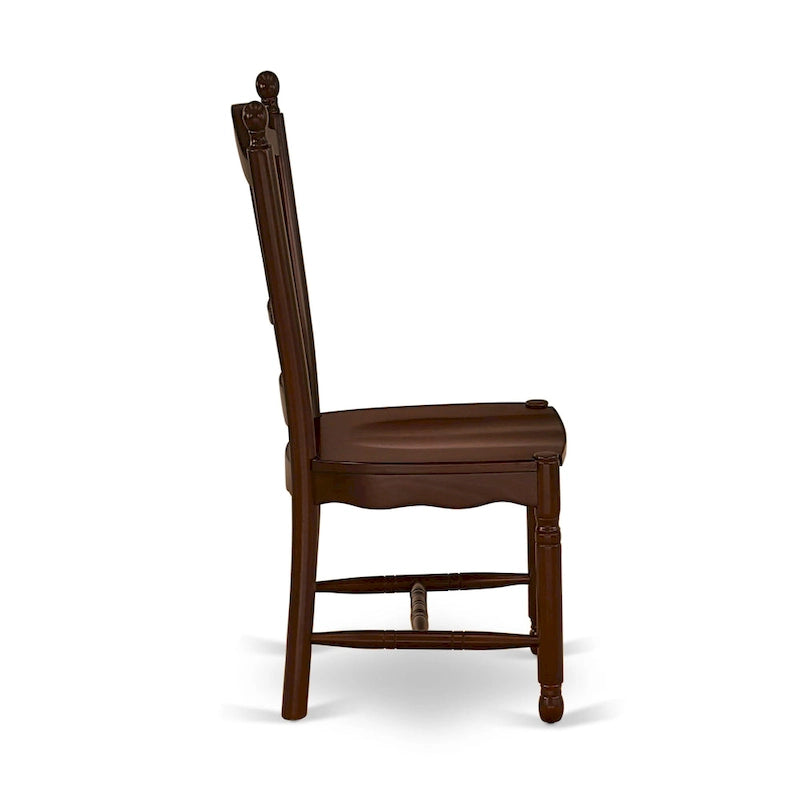 Tavolo da pranzo moderno con tavolo rettangolare in legno e sedie da pranzo, mogano (Opzione pezzi)