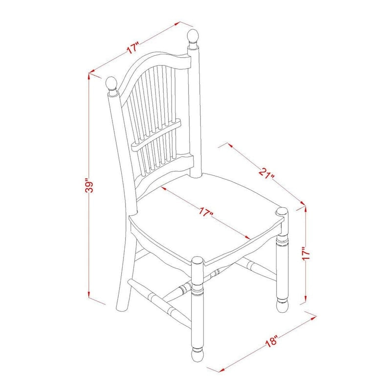 Tavolo da pranzo moderno con tavolo rettangolare in legno e sedie da pranzo, mogano (Opzione pezzi)