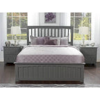 Letto matrimoniale Mission Queen con pediera abbinata e 2 cassetti letto Urban in grigio