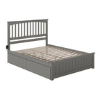 Letto matrimoniale Mission Queen con pediera abbinata e 2 cassetti letto Urban in grigio
