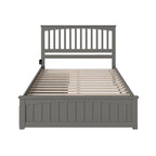 Letto matrimoniale Mission Queen con pediera abbinata e 2 cassetti letto Urban in grigio