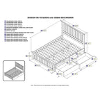 Letto matrimoniale Mission Queen con pediera abbinata e 2 cassetti letto Urban in grigio