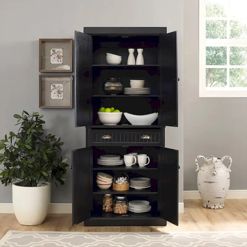 Dispensa da Cucina Seaside con Finitura Nera Invecchiata