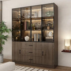 Vetrinetta illuminata personalizzabile in alluminio e vetro per buffet/libreria
