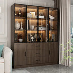 Vetrinetta illuminata personalizzabile in alluminio e vetro per buffet/libreria