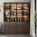 Vetrinetta illuminata personalizzabile in alluminio e vetro per buffet/libreria