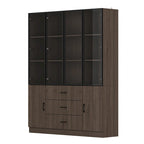 Vetrinetta illuminata personalizzabile in alluminio e vetro per buffet/libreria