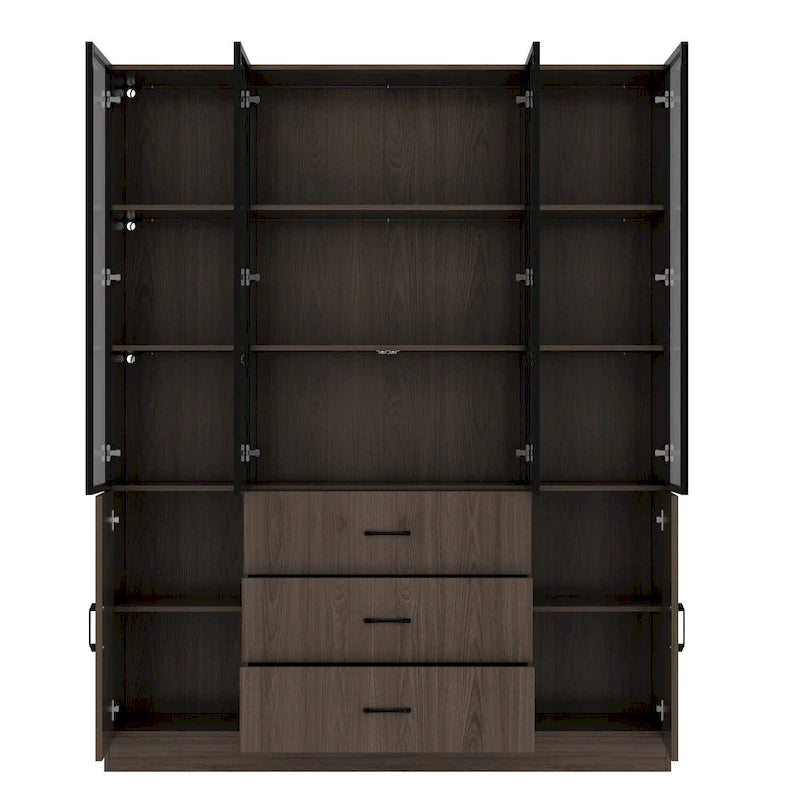 Vetrinetta illuminata personalizzabile in alluminio e vetro per buffet/libreria