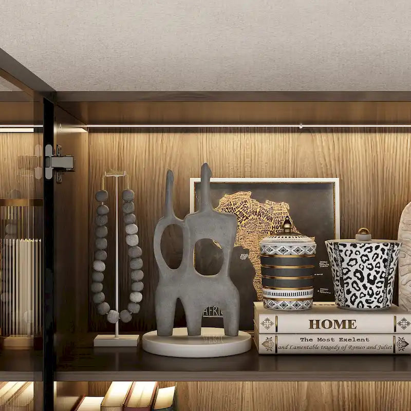 Vetrinetta illuminata personalizzabile in alluminio e vetro per buffet/libreria