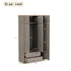 Armadio a Specchio con 2 Cassetti e Pensile Superiore