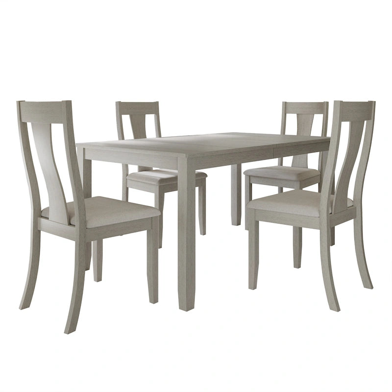Tavolo da pranzo 5 pezzi in legno stile vintage con sedie