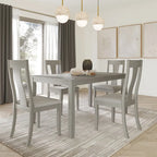 Tavolo da pranzo 5 pezzi in legno stile vintage con sedie